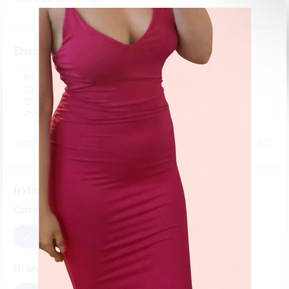 Black Bead Fuchsia Midi Dress